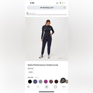 FIGS XS Salta Performance Underscrub Navy